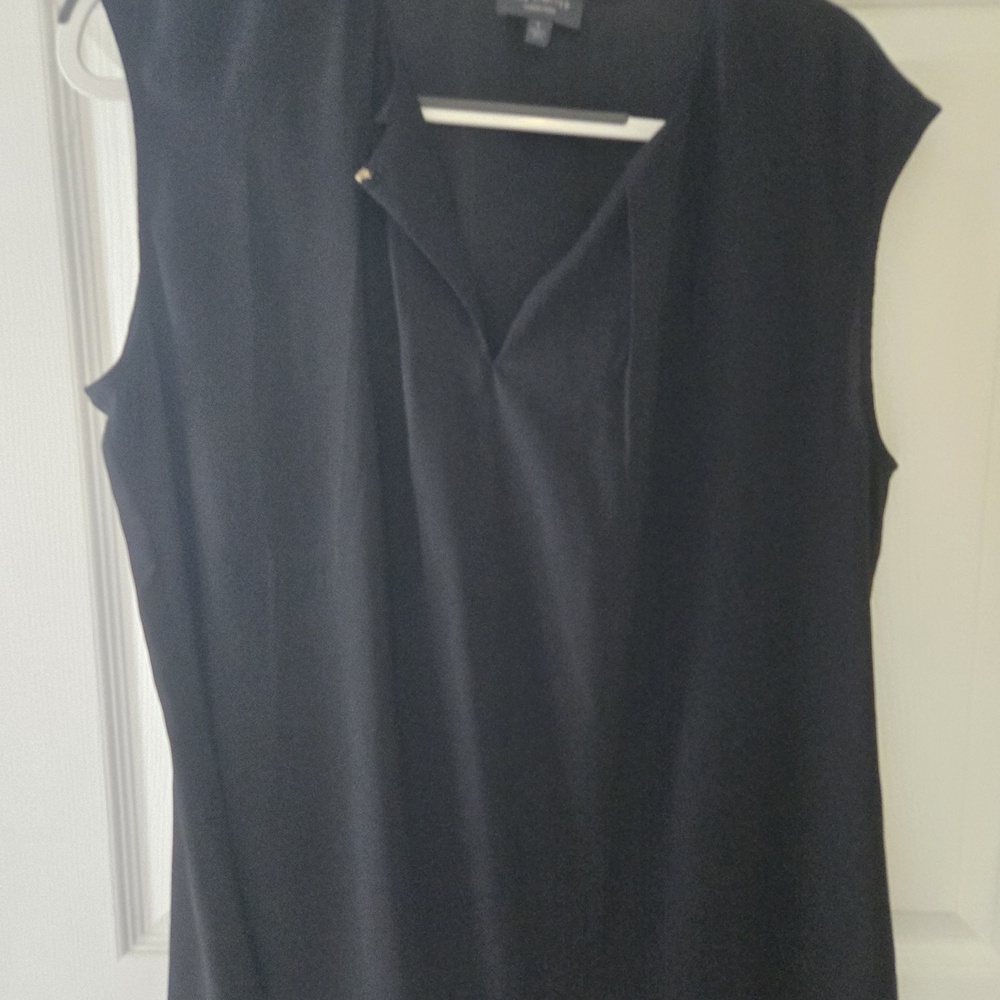 The Limited Black Sleeveless Mandarin Collar Blouse